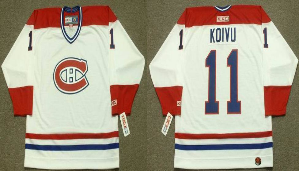 2019 Men Montreal Canadiens 11 Koivu White style 2 CCM NHL jerseys
